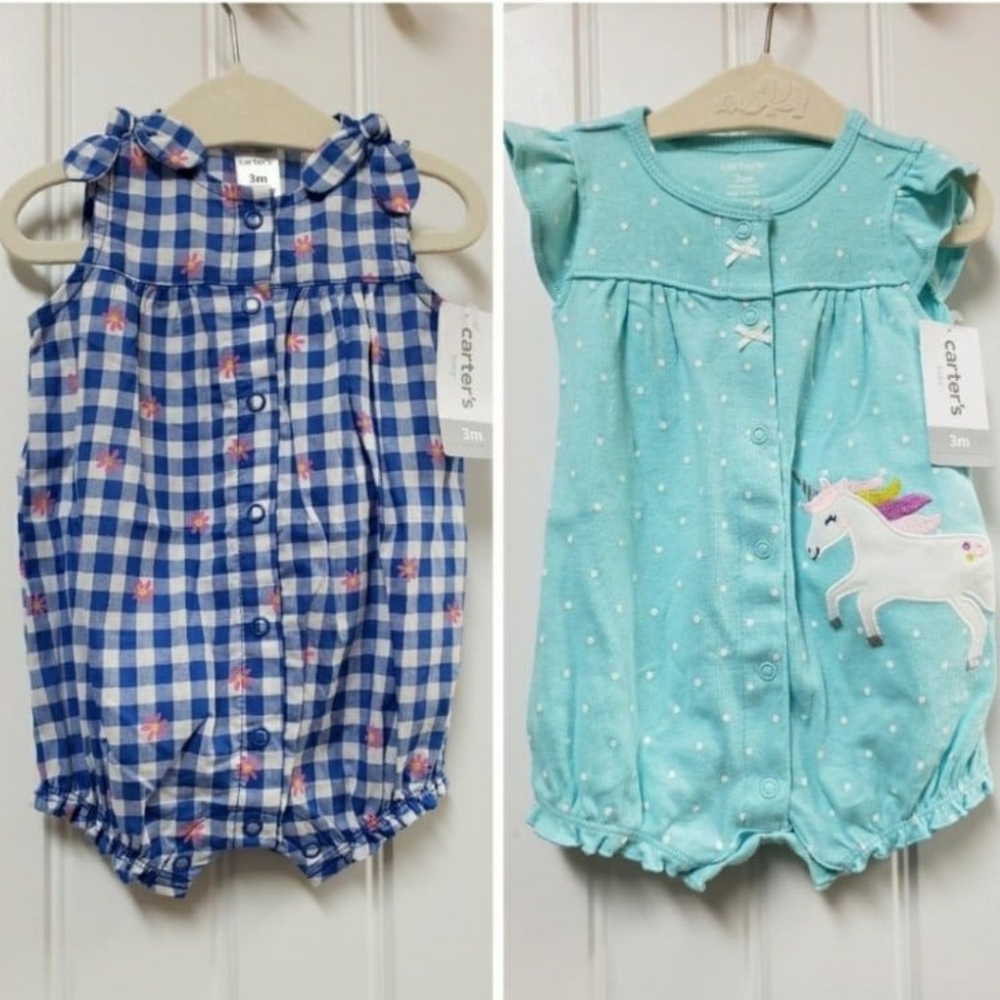 Carter's baby girl snap-up rompers